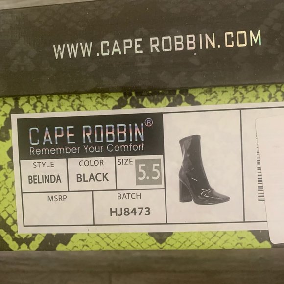 NWT CAPE ROBBIN BELINDA BLOCK HEEL SQUARE TOE BLACK ANKLE BOOTS 5.5 & 8‎ - Picture 7 of 11